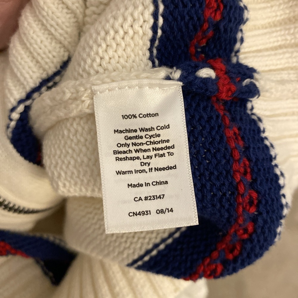 TALBOTS 100% COTTON ZIP-UP WOMEN'S CARDIGAN SWEATER MOCK NECK FLORAL SIZE SP - Picture 16 of 16